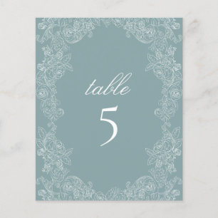 Numéro de table de mariage Régence bleu poussiéreu