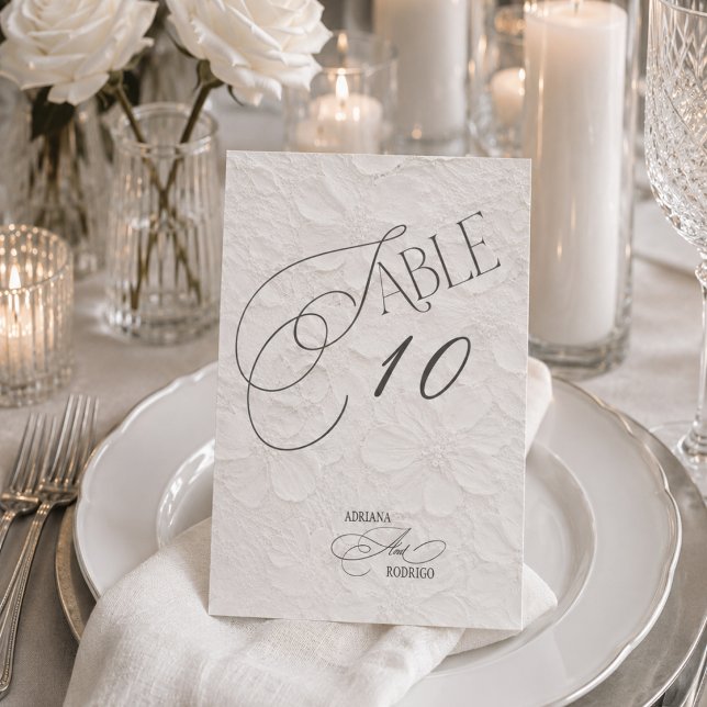 Numéro de table de mariage romantique floral (Créateur téléchargé)