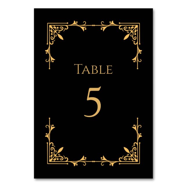 Numéro de table de mariage Royal Regency Black Tie (Par défaut)