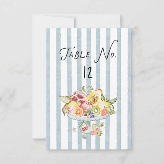 Numéro de table de mariage rustique aquarelle ital (Devant)