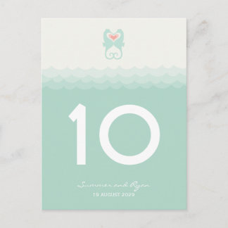 Numéro de table de mariage sur la plage des hippoc