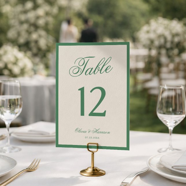 Numéro de table de mariage Tennis Club Green Prepp (Créateur téléchargé)