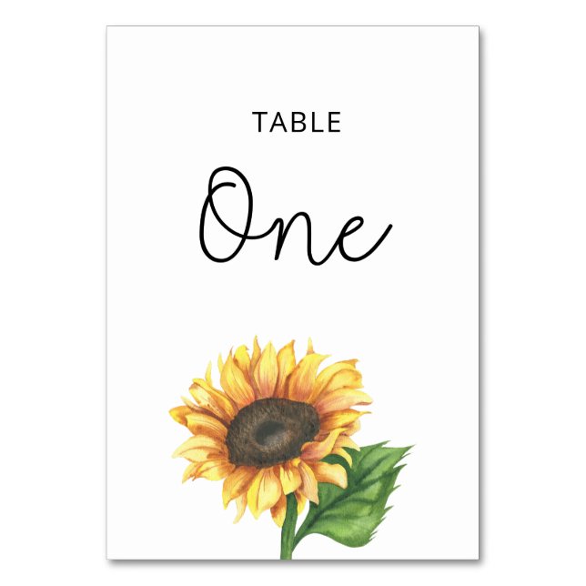 Numéro de table de mariage tournesol (Par défaut)
