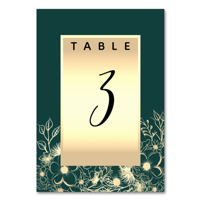 Numéro de table de mariage vert émeraude (Par défaut)