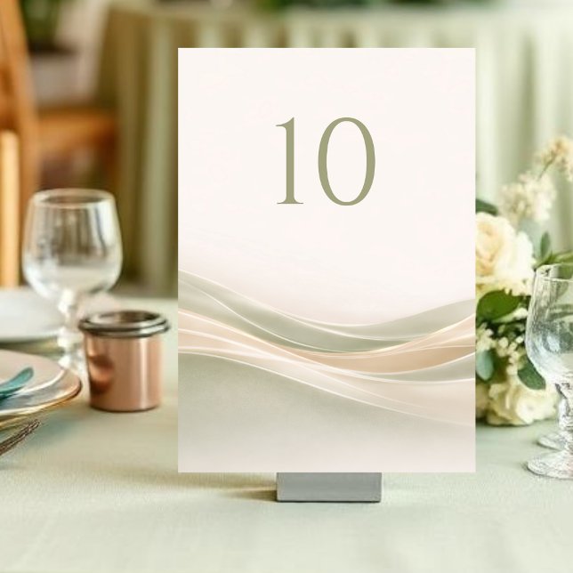 Numéro de table de mariage vert sauge et ivoire (Sage Green and Ivory Wedding Table Number)