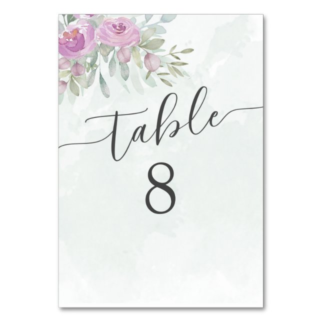 Numéro de table de mariage vert sauge et rose Euca (Par défaut)