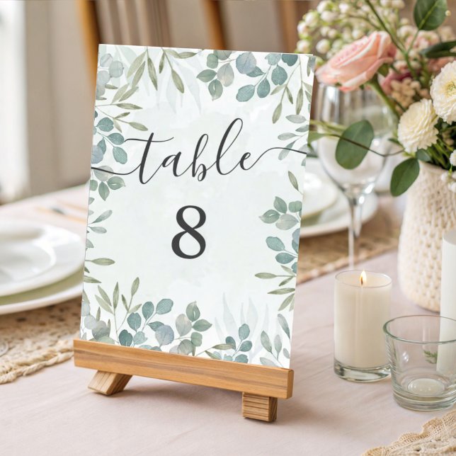 Numéro de table de mariage vert sauge eucalyptus (Créateur téléchargé)