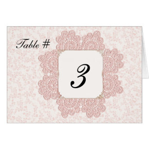 Numéro de table de mariage victorien rose délabré