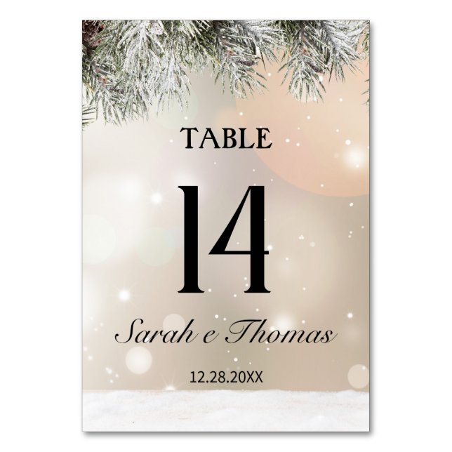 Numéro de table de Noël élégant et enneigé (Par défaut)