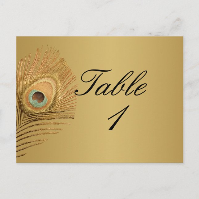 Numéro de table de paon d'or (Devant)