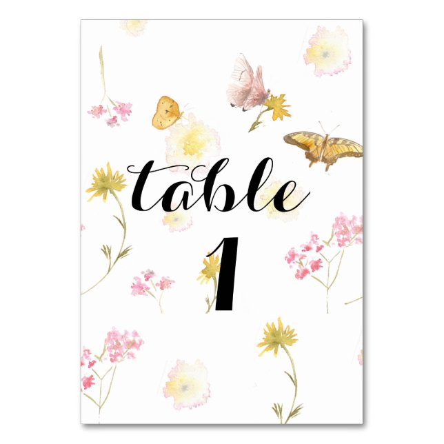 Numéro de table de papillon fleur sauvage (Par défaut)