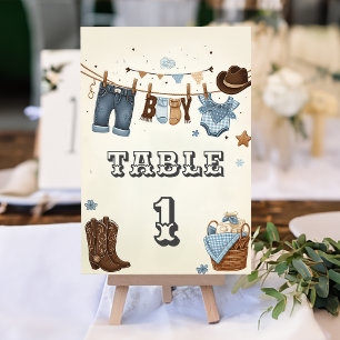 Numéro de table de petit cowboy