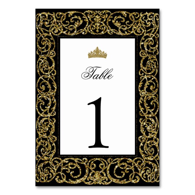Numéro de table de Quinceanera élégant avec orneme (Par défaut)
