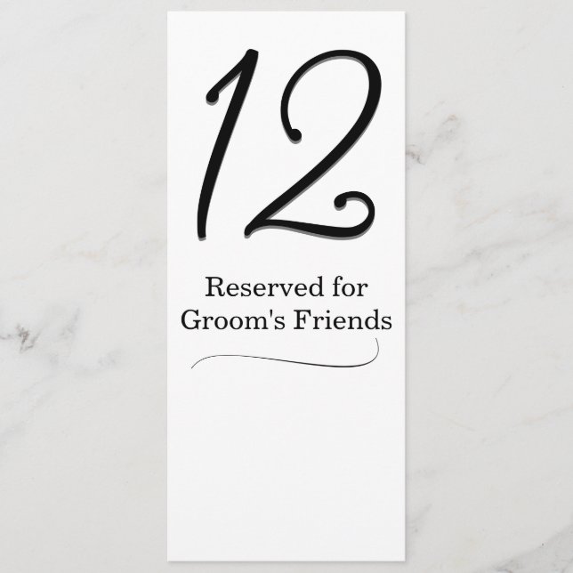 Numéro de table de réception de mariage (Devant)