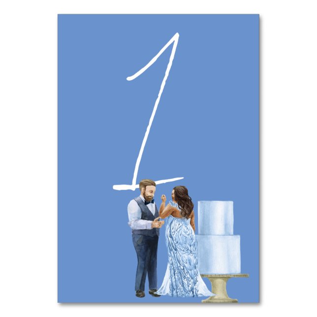 Numéro de table de réception de mariage Blue Jewel (Dos)