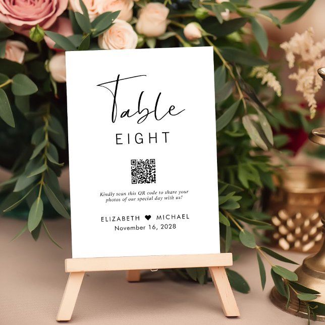 Numéro de table de réception de mariage code QR Ch (Créateur téléchargé)