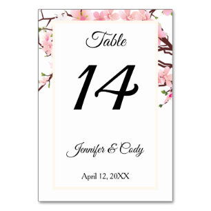 Numéro de table de réception de mariage Fleurs de