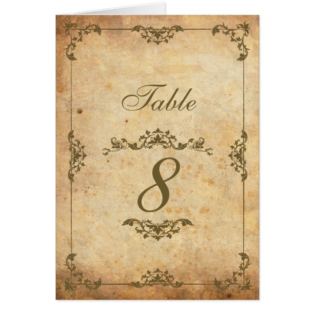Numéro de table de réception du mariage Motif vint (Devant)