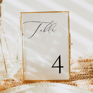 Numéro de table de script minimaliste élégant VALE