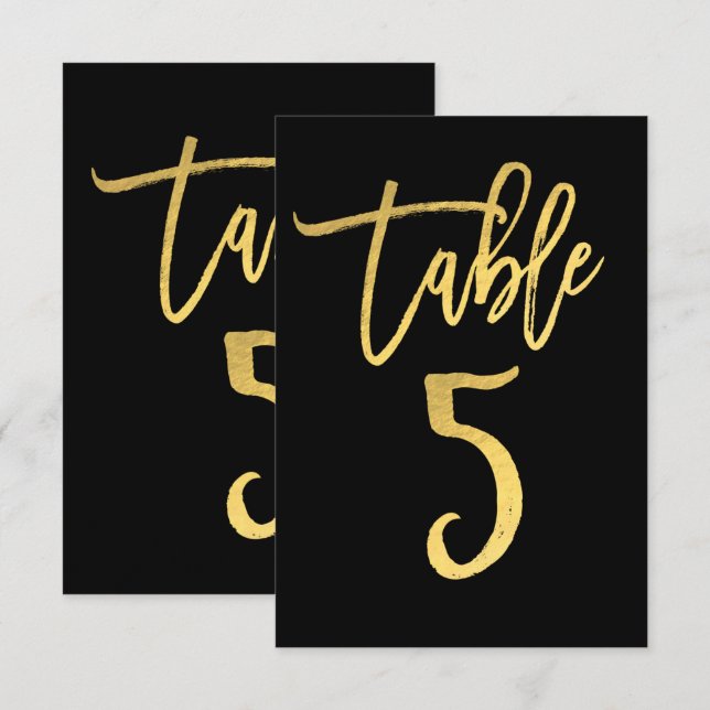 Numéro de table de script moderne avec feuille d'o (Devant / Derrière)