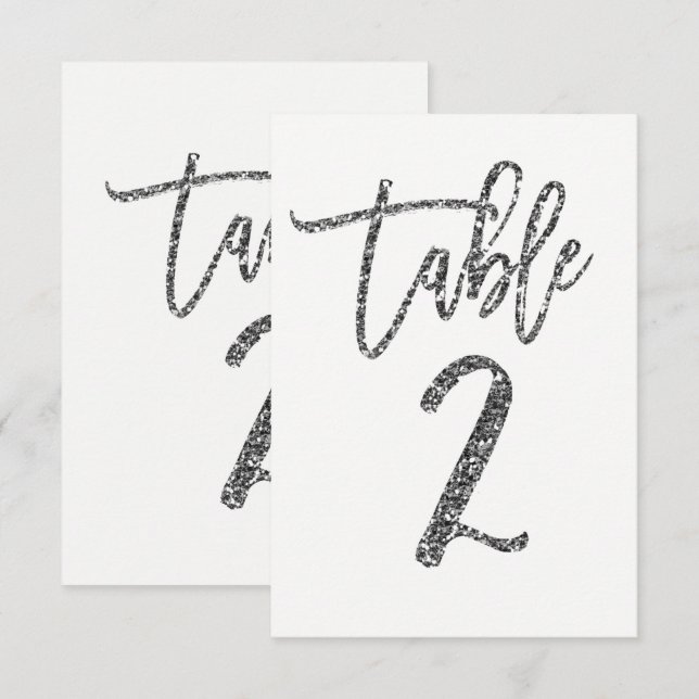 Numéro de table de script moderne tendance paillet (Devant / Derrière)