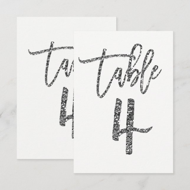 Numéro de table de script moderne tendance paillet (Devant / Derrière)