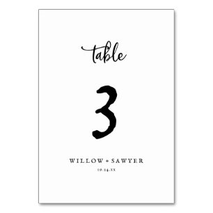 Numéro de table de script rustique