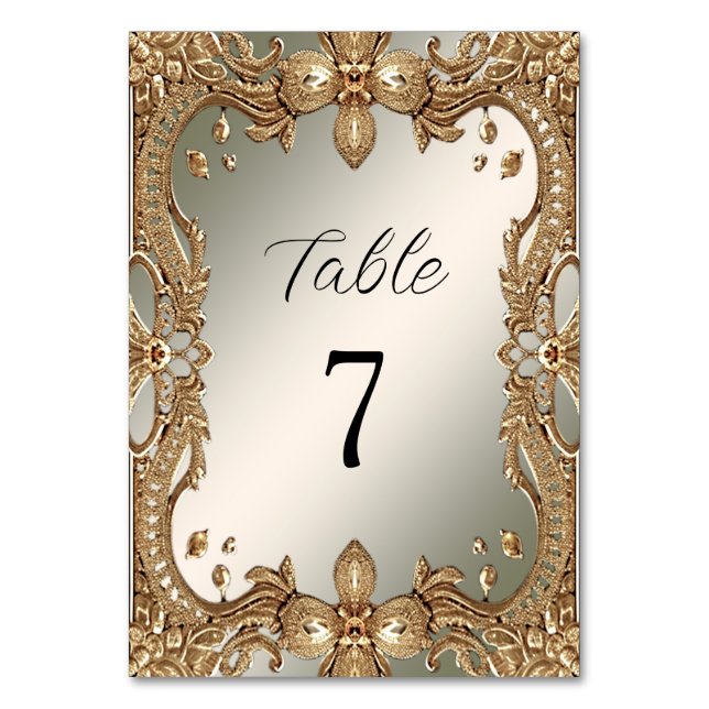 Numéro de table de trame ornée or (Par défaut)