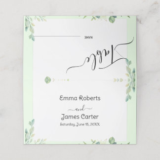 Numéro de table de verdure minimale Cartes de plac