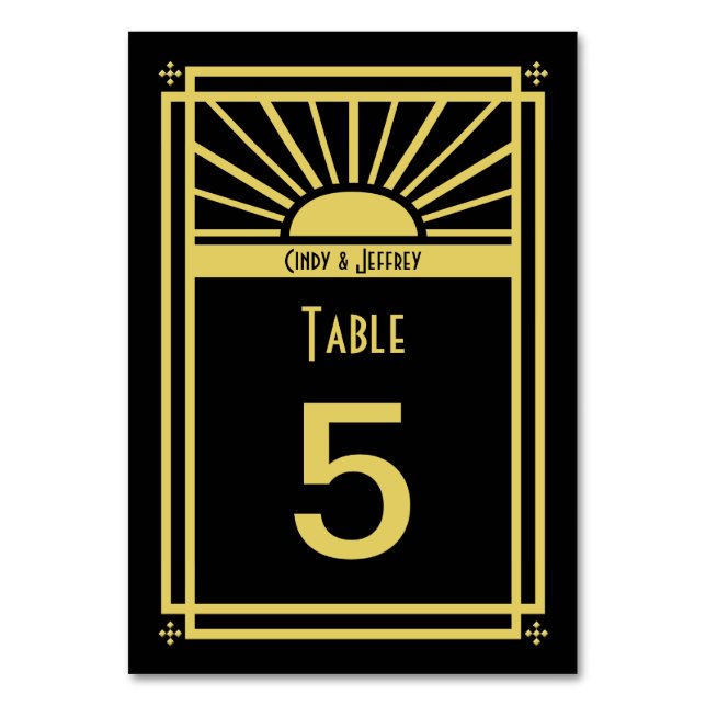 Numéro de table d'éclatement de soleil Art déco Ca (Par défaut)