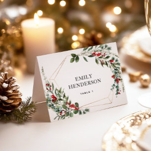 Numéro De Table Décoration florale hivernale de mariage aux baies 