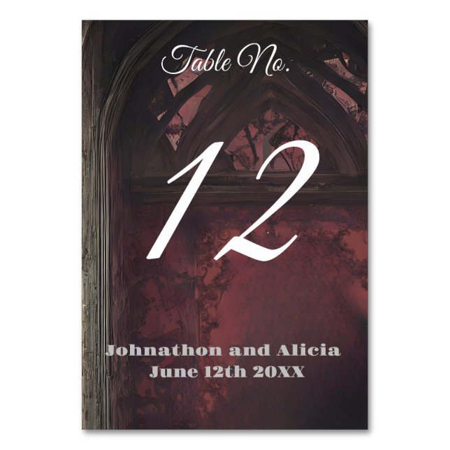 Numéro De Table Décorations de table mariage style gothique Moody  (Par défaut)