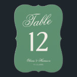 Numéro de table découpé vert du Preppy Tennis Club<br><div class="desc">Numéro de table découpé pour les tables de réception de mariage, une esthétique sportive chic fraîche et élégante parfaite pour les couples modernes et chics organisant une célébration de country club ou de jardin. Cette forme ondulée verte méditerranéenne ajoute une touche unique et raffinée qui élève instantanément votre style de...</div>