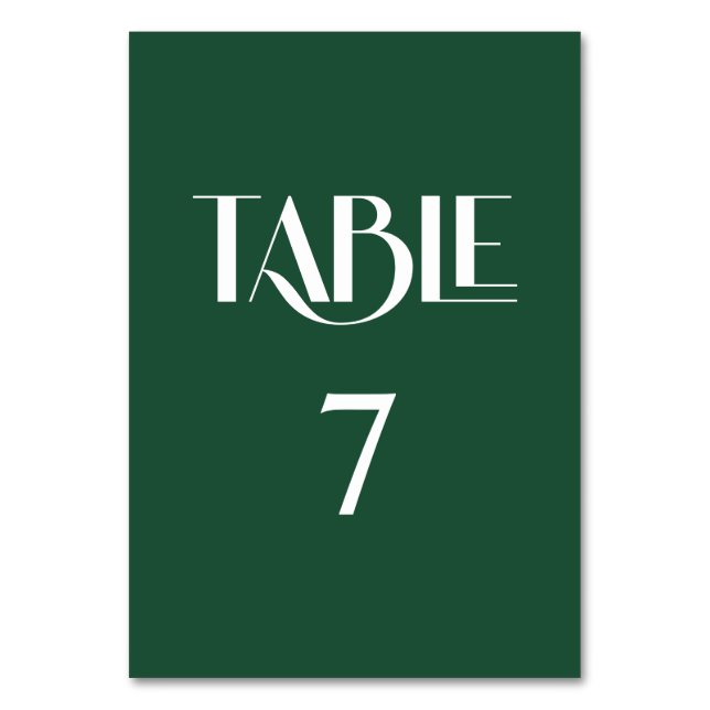 Numéro De Table Deep Pine et Serif Décoratif Blanc (Par défaut)