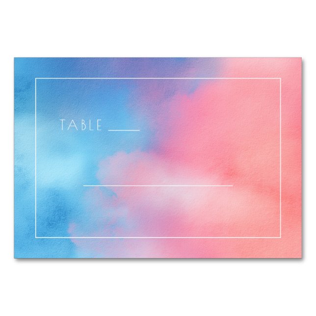 Numéro De Table Dégradé Rose Bleu Serein (Devant)
