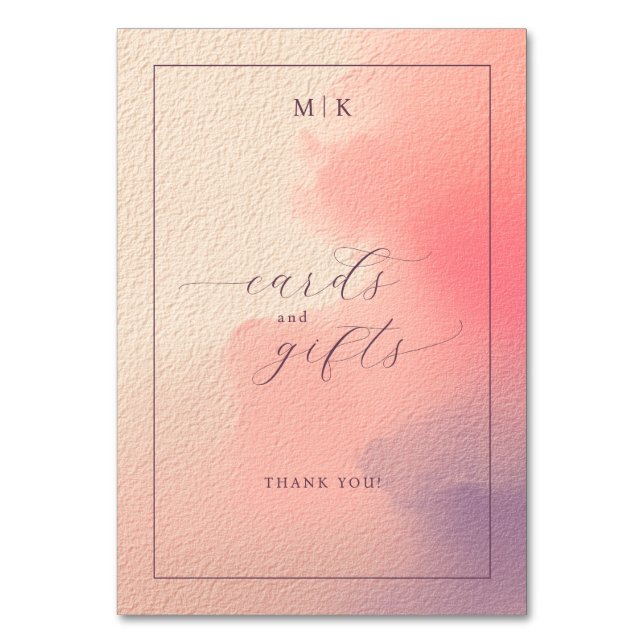 Numéro De Table Dégradés d'aquarelle pastel chauds (Par défaut)