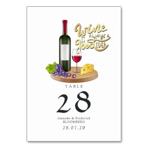 Numéro De Table Dégustation de fromages et de vins