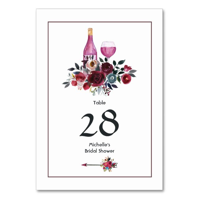 Numéro De Table Dégustation de vin bordeaux et marine Bohème (Par défaut)