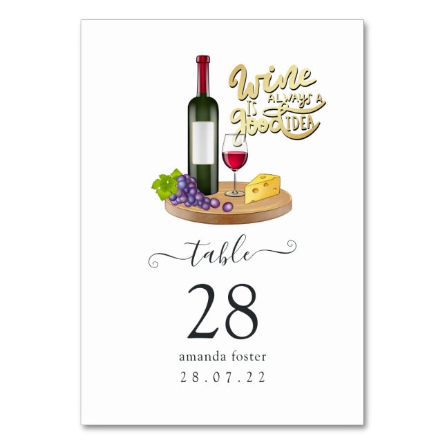 Numéro De Table Dégustation de vin de fille française (Par défaut)