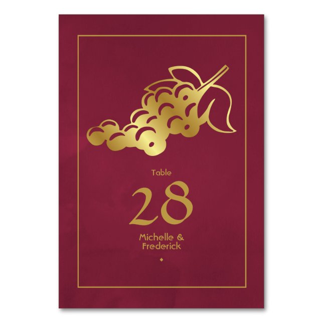 Numéro De Table Dégustation de vin Marsala et or (Par défaut)