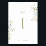 Numéro De Table Delicate Floral Wedding<br><div class="desc">Introduce your wedding celebration with timeless elegance and artistic beauty using our Swans Floral Monogram Crest Wedding Collection. Designed for couples who appreciate the harmony of nature and fine art, it offers a captivating introduction to your special day. The table number card showcases a delicate floral border design, in a...</div>