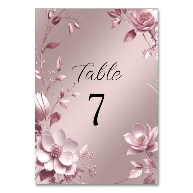 Numéro De Table Delicate Pink Floral Frame Table Number (Par défaut)