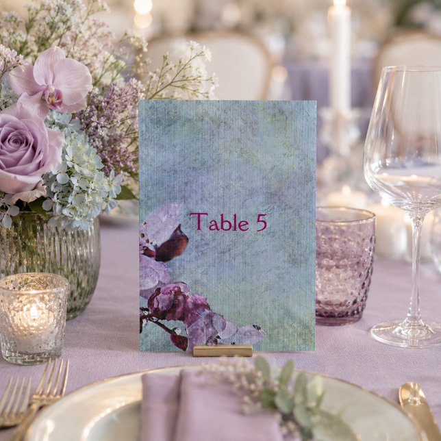 Numéro De Table Deluxe Bleu et Violet Floral Classique (Créateur téléchargé)