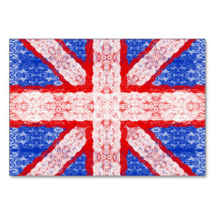 Numéro De Table Dentelle Union Jack Angleterre drapeau en rouge, b