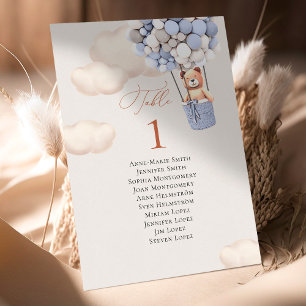 Numéro de table des ballons d'ours et noms des inv