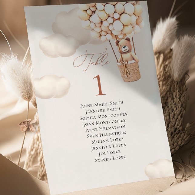 Numéro de table des ballons d'ours et noms des inv (Créateur téléchargé)