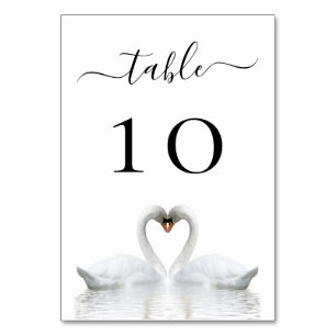 Numéro de table des cygnes blancs mariages