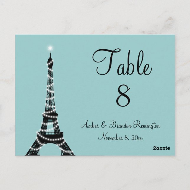 Numéro de table des lumières parisiennes (turquois (Dos)