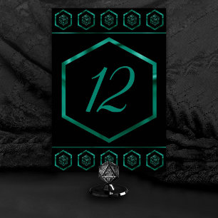 Numéro De Table Dés RPG Emerald Imaginaire Tabletop Retro Gamer
