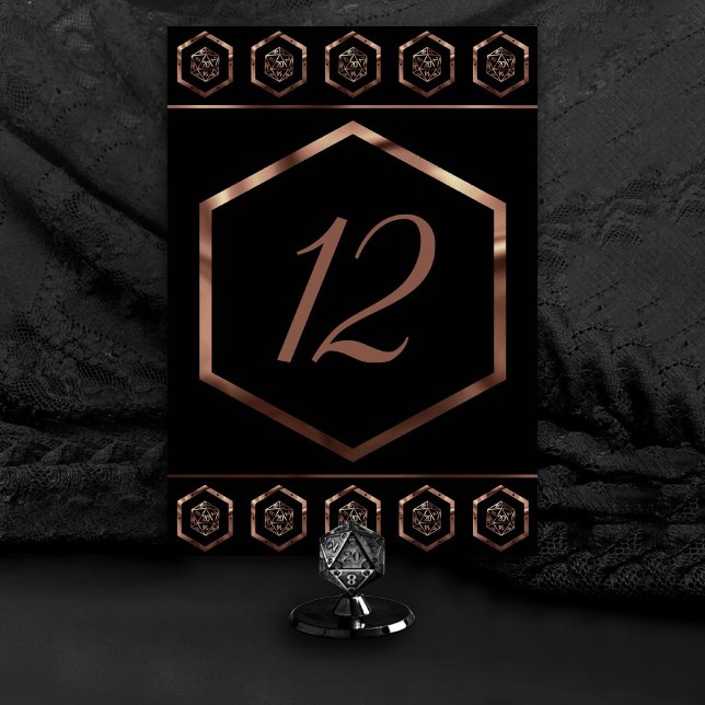 Numéro De Table Dés RPG | Imaginaire cuivre Retro Tabletop PnP Gam (Créateur téléchargé)